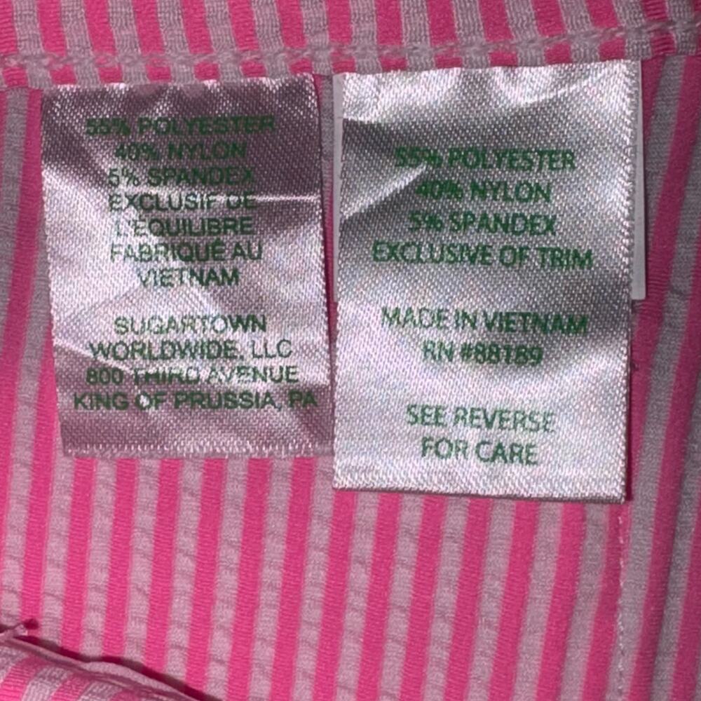 Resort Wear Lilly Pulitzer Luxletic Corso Pant Havana Pink Seersucker Striped 12 - Picture 6 of 10